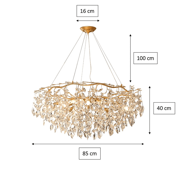 Doris Round Modern Branch Chandeliers - Diameter 67 cm x Height 40 cmWarm LightBlushlighting