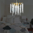 Doris White Crystal Branch Round Chandelier D20.5" L45"-Chandelier-Blushlighting