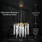 Doris White Crystal Branch Round Chandelier D20.5" L45"-Chandelier-Blushlighting
