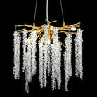 Doris White Crystal Branch Round Chandelier D20.5" L45"-Chandelier-Blushlighting