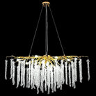 Doris White Crystal Rectangle Branch Chandelier Gold 45"L-Chandelier-Blushlighting