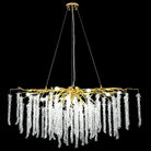 Doris White Crystal Rectangle Branch Chandelier Gold 45"L-Chandelier-Blushlighting