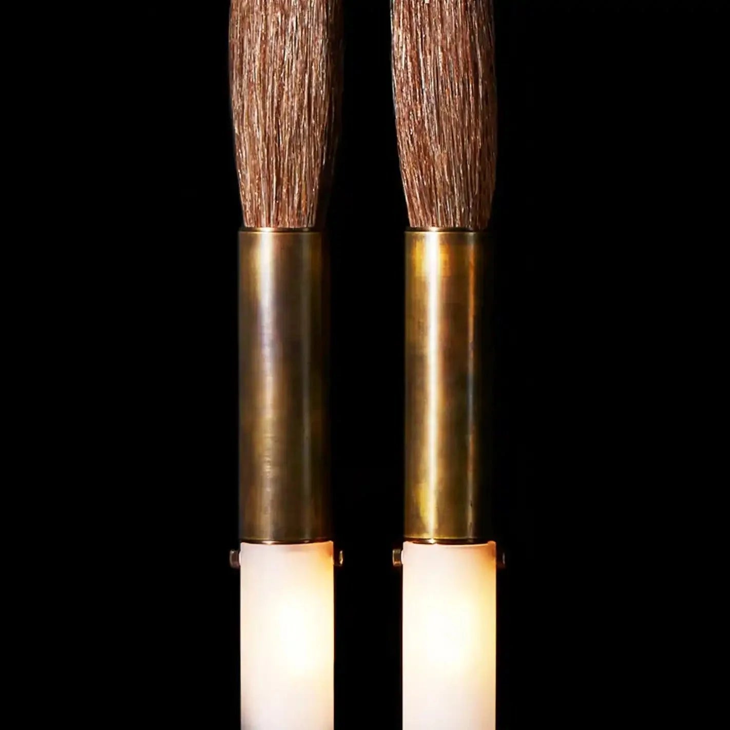 Double Head Antonia Horsehair Sconce - Dia 14cm X H 78cm / ∅ 5.5″ X H 30″Aged BrassPalominoBlushlighting