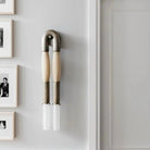 Double Head Antonia Horsehair Sconce - Dia 14cm X H 78cm / ∅ 5.5″ X H 30″Tarnished SilverJet BlackBlushlighting