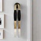 Double Head Antonia Horsehair Sconce - Dia 14cm X H 78cm / ∅ 5.5″ X H 30″Aged BrassJet BlackBlushlighting