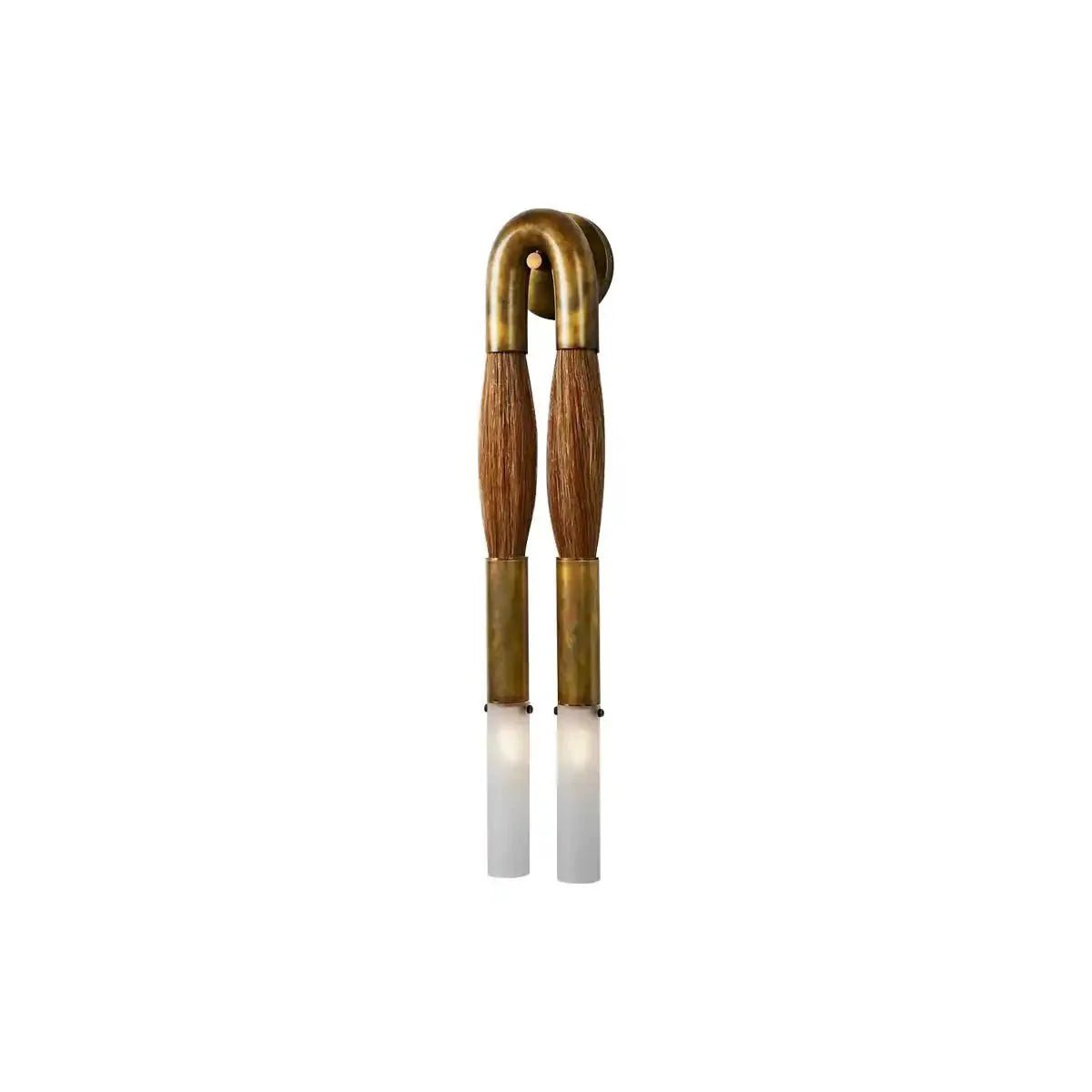 Double Head Antonia Horsehair Sconce - Dia 14cm X H 78cm / ∅ 5.5″ X H 30″Aged BrassFlaxenBlushlighting
