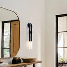 Double Head Antonia Horsehair Sconce - Dia 14cm X H 78cm / ∅ 5.5″ X H 30″Blackened BrassFlaxenBlushlighting