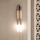 Double Head Antonia Horsehair Sconce - Dia 14cm X H 78cm / ∅ 5.5″ X H 30″Tarnished SilverJet BlackBlushlighting