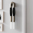 Double Head Antonia Horsehair Sconce - Dia 14cm X H 78cm / ∅ 5.5″ X H 30″Tarnished SilverJet BlackBlushlighting
