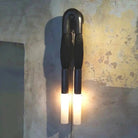 Double Head Antonia Horsehair Sconce - Dia 14cm X H 78cm / ∅ 5.5″ X H 30″Blackened BrassJet BlackBlushlighting