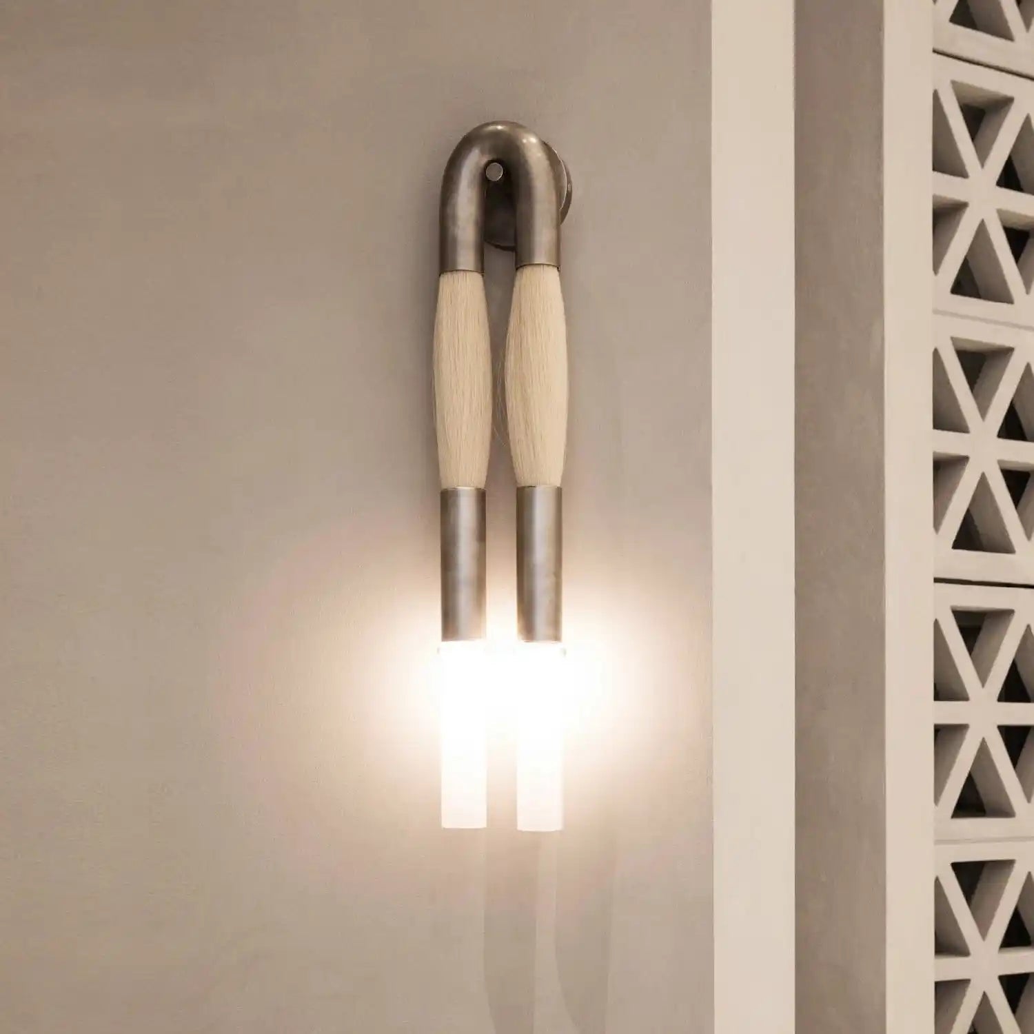 Double Head Antonia Horsehair Sconce - Blushlighting