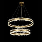Double Round Rings Quartz Crystal Chandelier Hanging Modern Chandelier for Living Room - Blushlighting