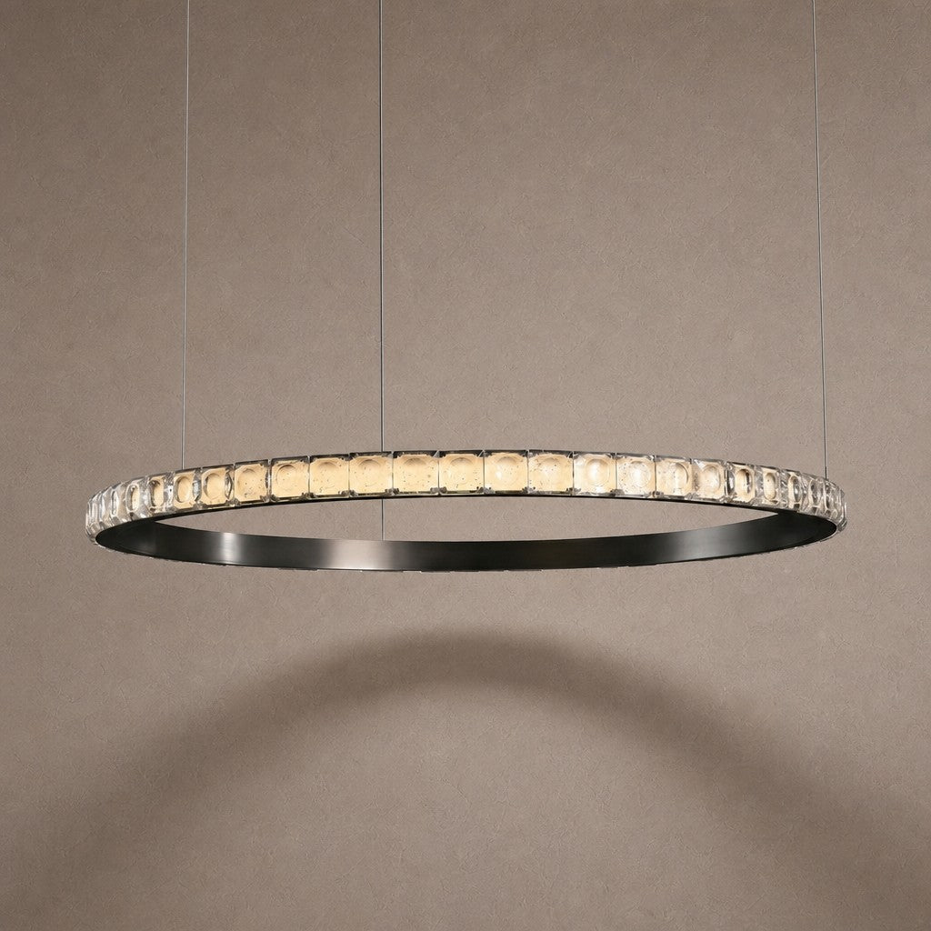 Drake Single-Ring Crystal Chandelier - Ø52" × H2.2" (Ø132 × H5.5 cm)Blushlighting