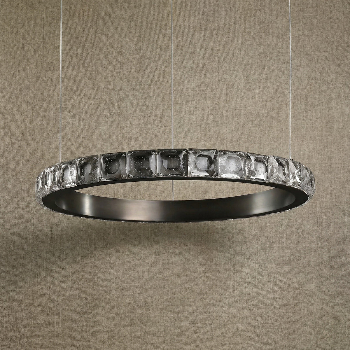 Drake Single-Ring Crystal Chandelier - Ø21.7" × H2.2" (Ø55 × H5.5 cm)Blushlighting