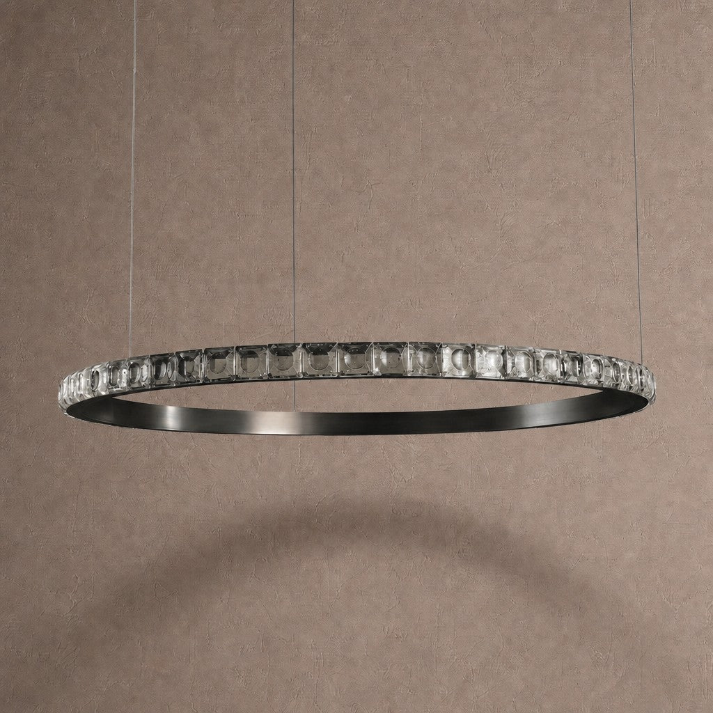 Drake Single-Ring Crystal Chandelier - Ø52" × H2.2" (Ø132 × H5.5 cm)Blushlighting