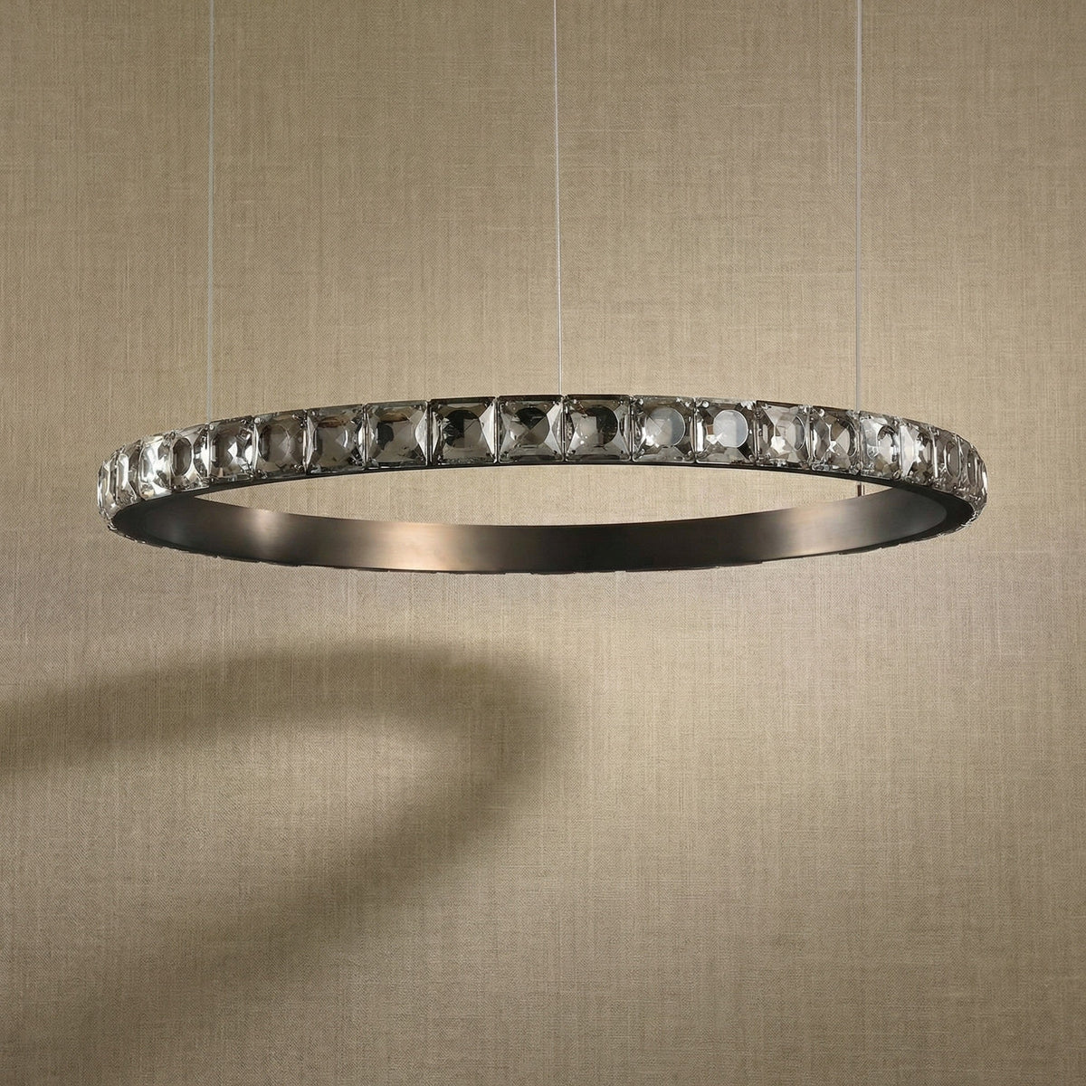 Drake Single-Ring Crystal Chandelier - Ø31.5" × H2.2" (Ø80 × H5.5 cm)Blushlighting