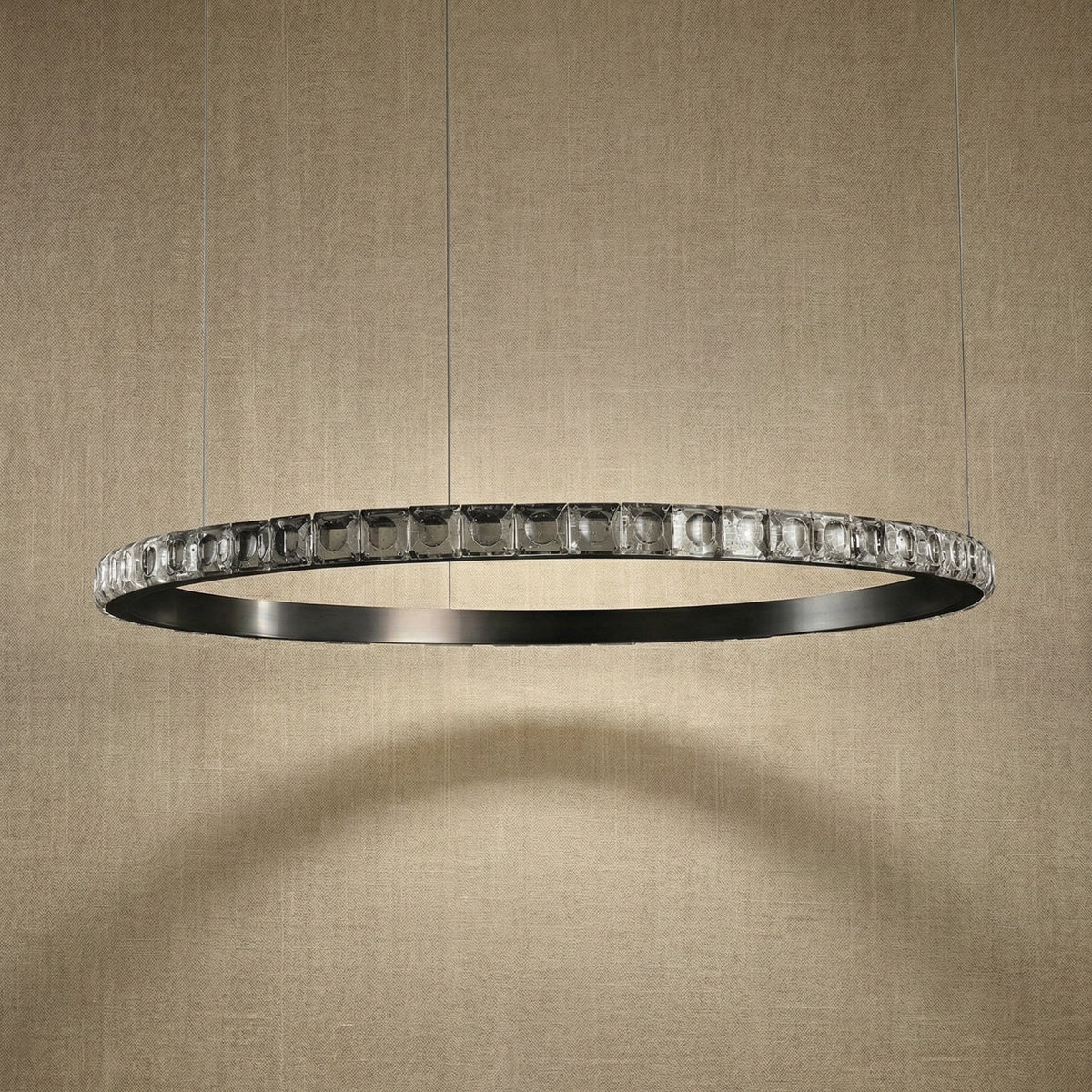 Drake Single-Ring Crystal Chandelier - Ø52" × H2.2" (Ø132 × H5.5 cm)Blushlighting