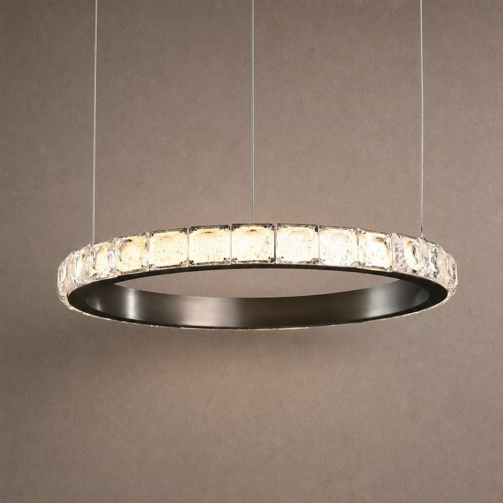 Drake Single-Ring Crystal Chandelier - Ø21.7" × H2.2" (Ø55 × H5.5 cm)Blushlighting