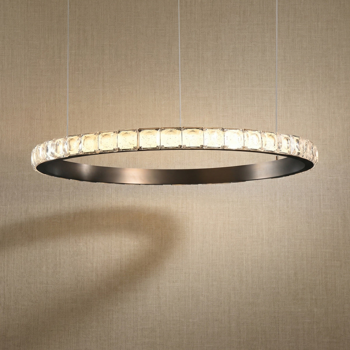 Drake Single-Ring Crystal Chandelier - Ø31.5" × H2.2" (Ø80 × H5.5 cm)Blushlighting