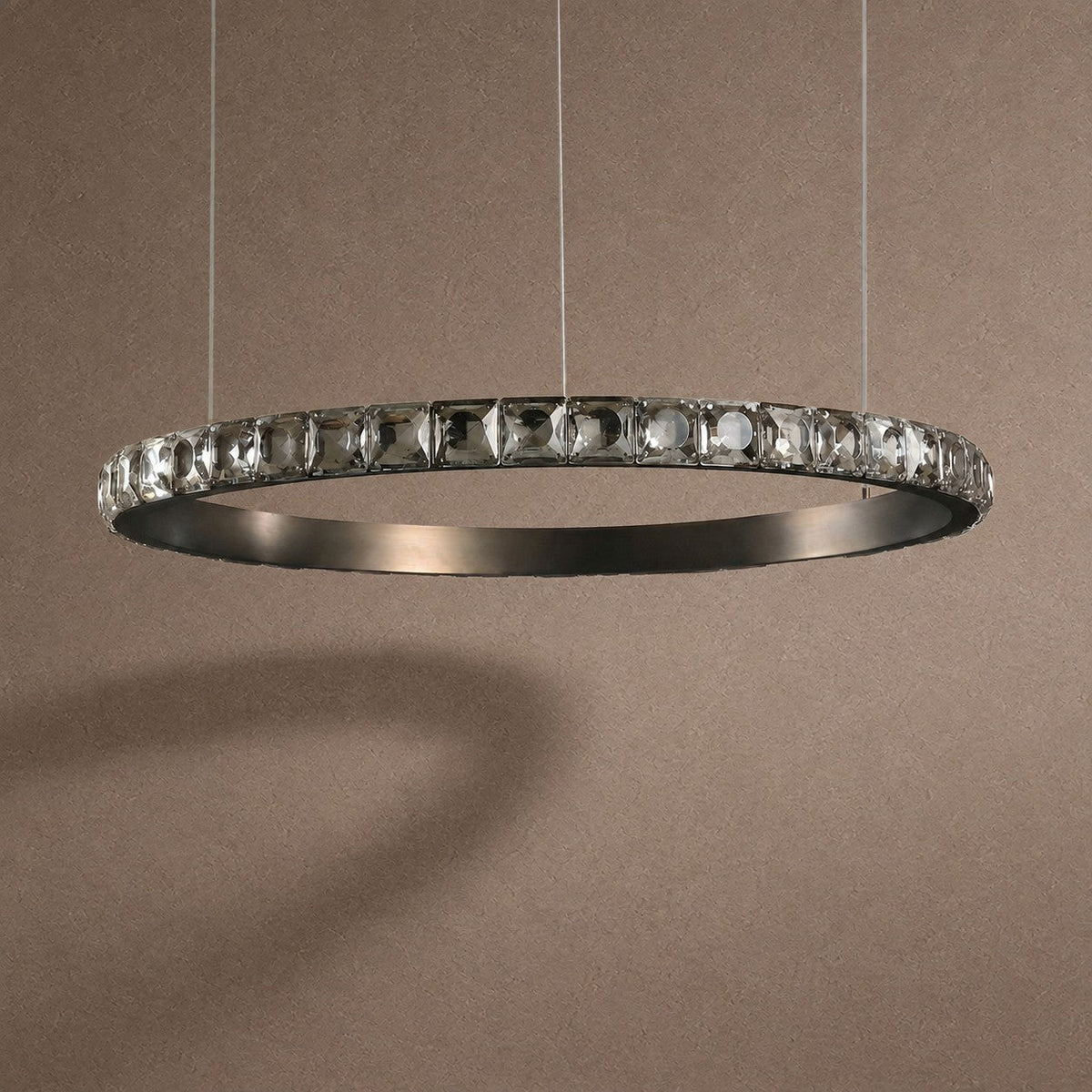 Drake Single-Ring Crystal Chandelier - Ø31.5" × H2.2" (Ø80 × H5.5 cm)Blushlighting