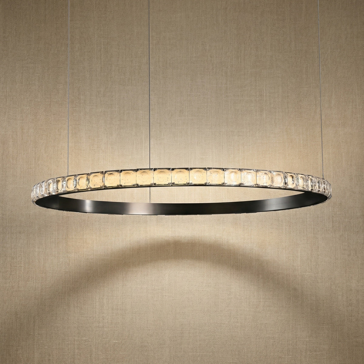 Drake Single-Ring Crystal Chandelier - Ø52" × H2.2" (Ø132 × H5.5 cm)Blushlighting