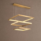 Drake Triple-Tier Square Crystal Chandelier 40.9" W - Blushlighting