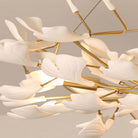 Drooping Ceramic Ginkgo Leaf Chandelier - SizeBBlushlighting