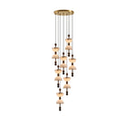Duo Alabaster Pendant Lamp - 7 heads ∅ 15.7″ x H 98.4″Bronze & WhiteWarm LightBlushlighting