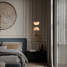 Duo Alabaster Pendant Lamp - 1 heads ∅ 7.9″ x H 16.9″Bronze & WhiteWarm LightBlushlighting