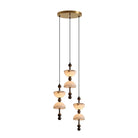 Duo Alabaster Pendant Lamp - 3 heads ∅ 11.8″ x H 59″Bronze & WhiteWarm LightBlushlighting