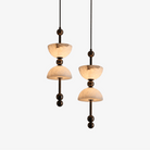 Duo Alabaster Pendant Lamp - 9 heads ∅ 19.7″ x H 118.1″Bronze & WhiteWarm LightBlushlighting