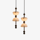 Duo Alabaster Pendant Lamp - ∅ 5.9″ x H 16.9″Bronze & WhiteWarm LightBlushlighting