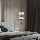 Duo Alabaster Pendant Lamp - 1 heads ∅ 7.9″ x H 16.9″Bronze & WhiteWarm LightBlushlighting