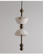 Duo Alabaster Pendant Lamp - ∅ 5.9″ x H 16.9″Bronze & WhiteWarm LightBlushlighting