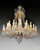 Duplicated 24 Lights Clear & Amber Crystal Lighting Chandelier - Blushlighting