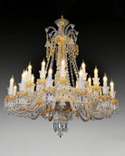 Duplicated 24 Lights Clear & Amber Crystal Lighting Chandelier - Blushlighting