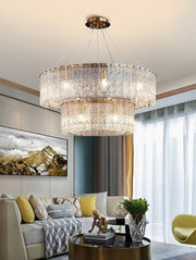 Blushlighting® Double frosted glass suspension luminaire modern Round chandelier A / Dia31.5*23.6" / warm Light (3000K)