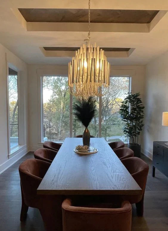 5/6-Light Modern Branch Modeling Chandelier in White or Black for Stylish Interiors