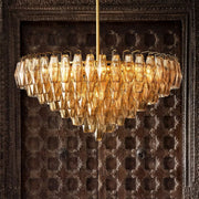 Mia Smoke Glass Tiered Round Chandelier For Dinning Room