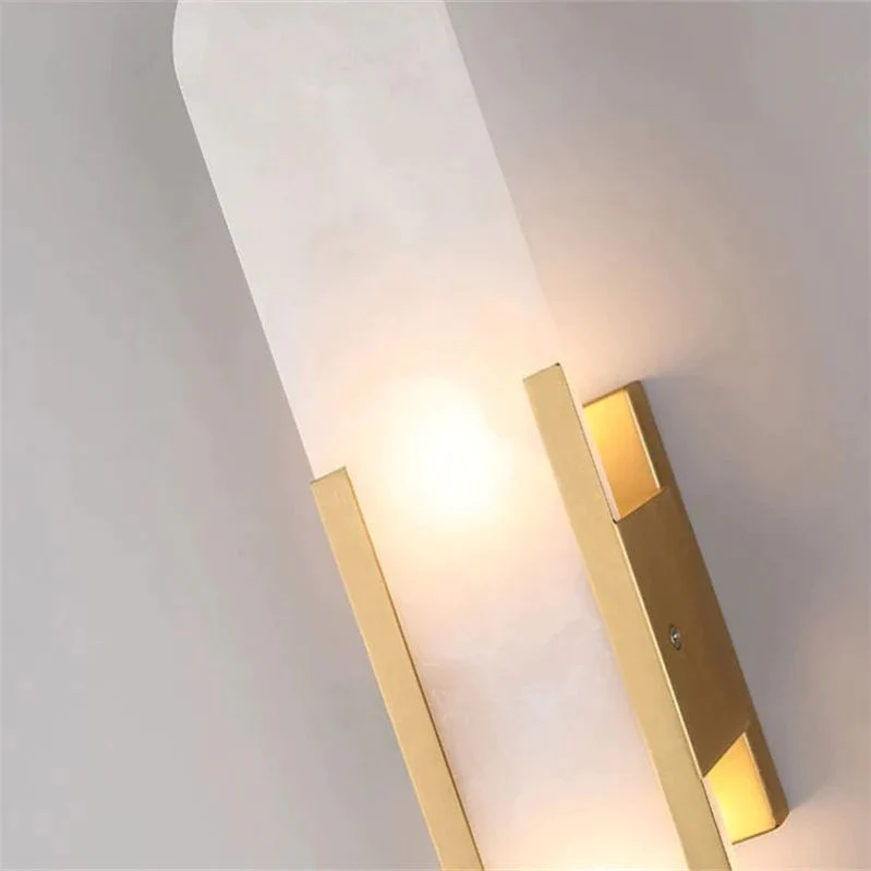 Eartha Modern Alabaster Bedroom Sconce, Indoor Wall Light - Polished Nickel20"H*4.25"WBlushlighting