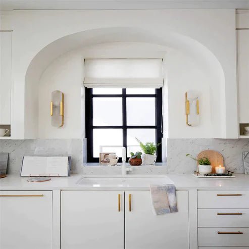 Eartha Modern Alabaster Bedroom Sconce, Indoor Wall Light - Polished Nickel20"H*4.25"WBlushlighting