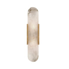 Eartha Modern Alabaster Bedroom Sconce, Indoor Wall Light - Brass20"H*4.25"WBlushlighting