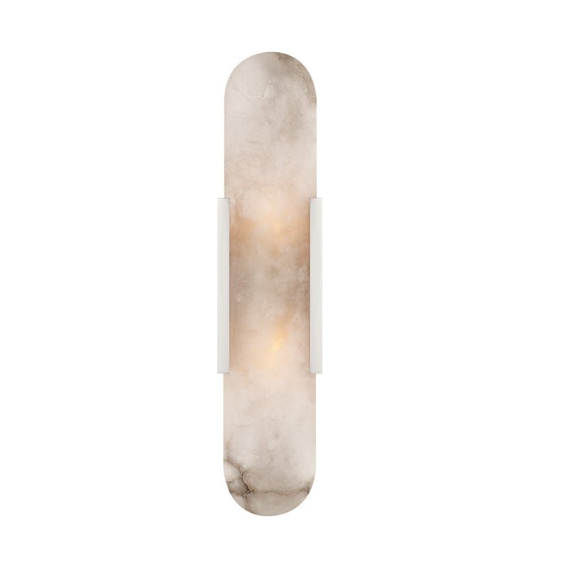Eartha Modern Alabaster Bedroom Sconce, Indoor Wall Light - Polished Nickel20"H*4.25"WBlushlighting