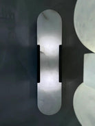 Eartha Modern Alabaster Bedroom Sconce, Indoor Wall Light - Polished Nickel20"H*4.25"WBlushlighting