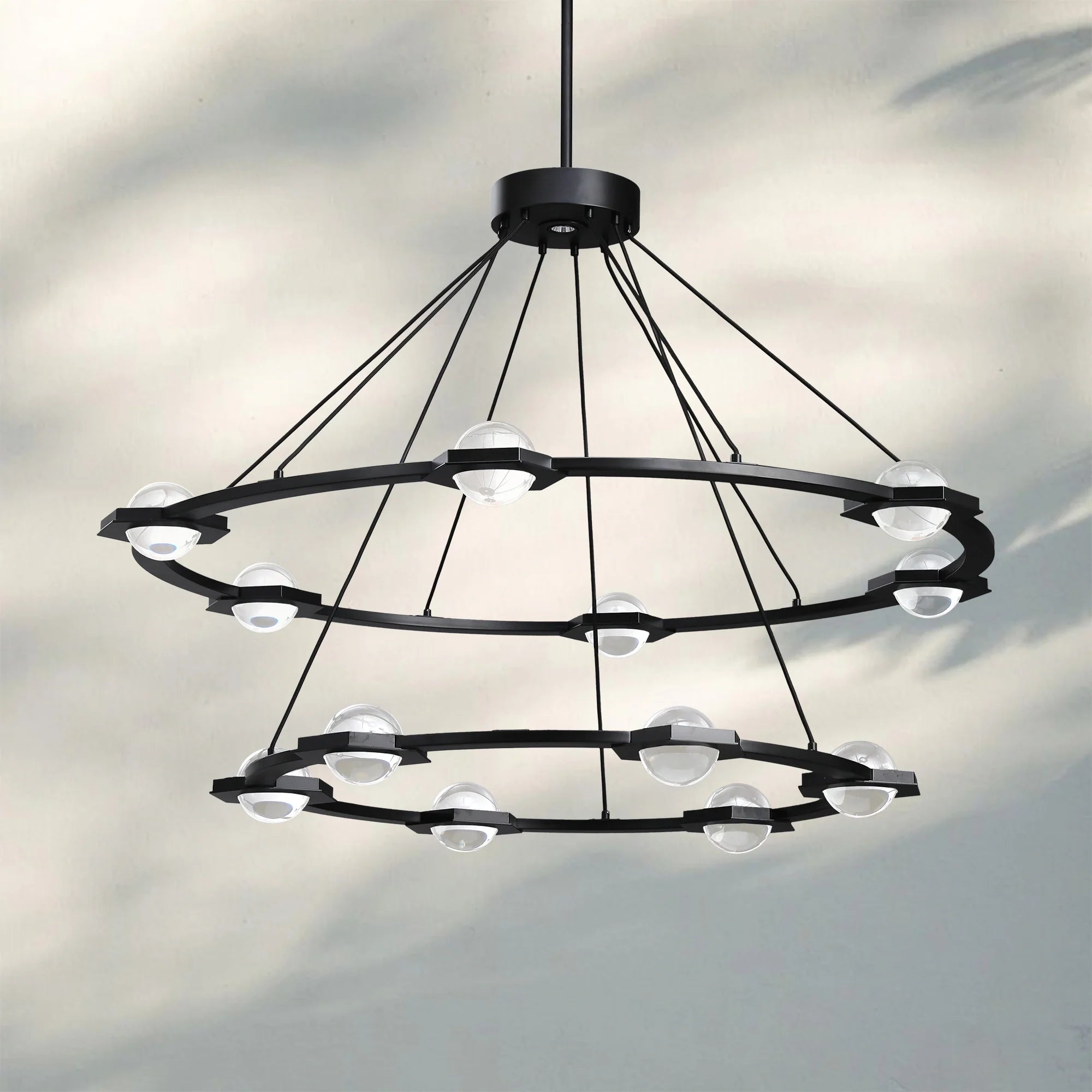 Eclatent 2-Tier Round Chandelier 48" 60"-