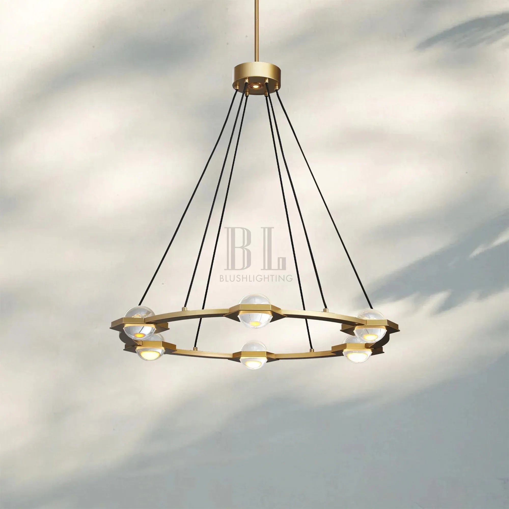 Eclatent Round Chandelier 36'' 48'' 60''-36''-Brass-