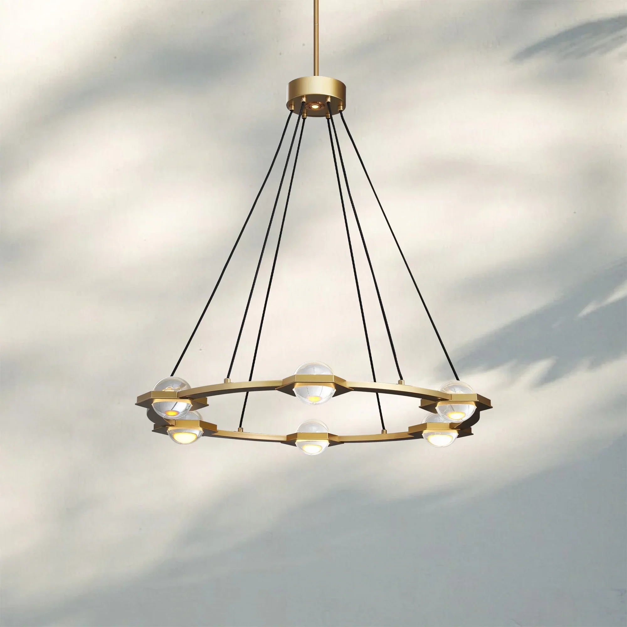 Eclatent Round Chandelier 36'' 48'' 60''-36''-Brass-