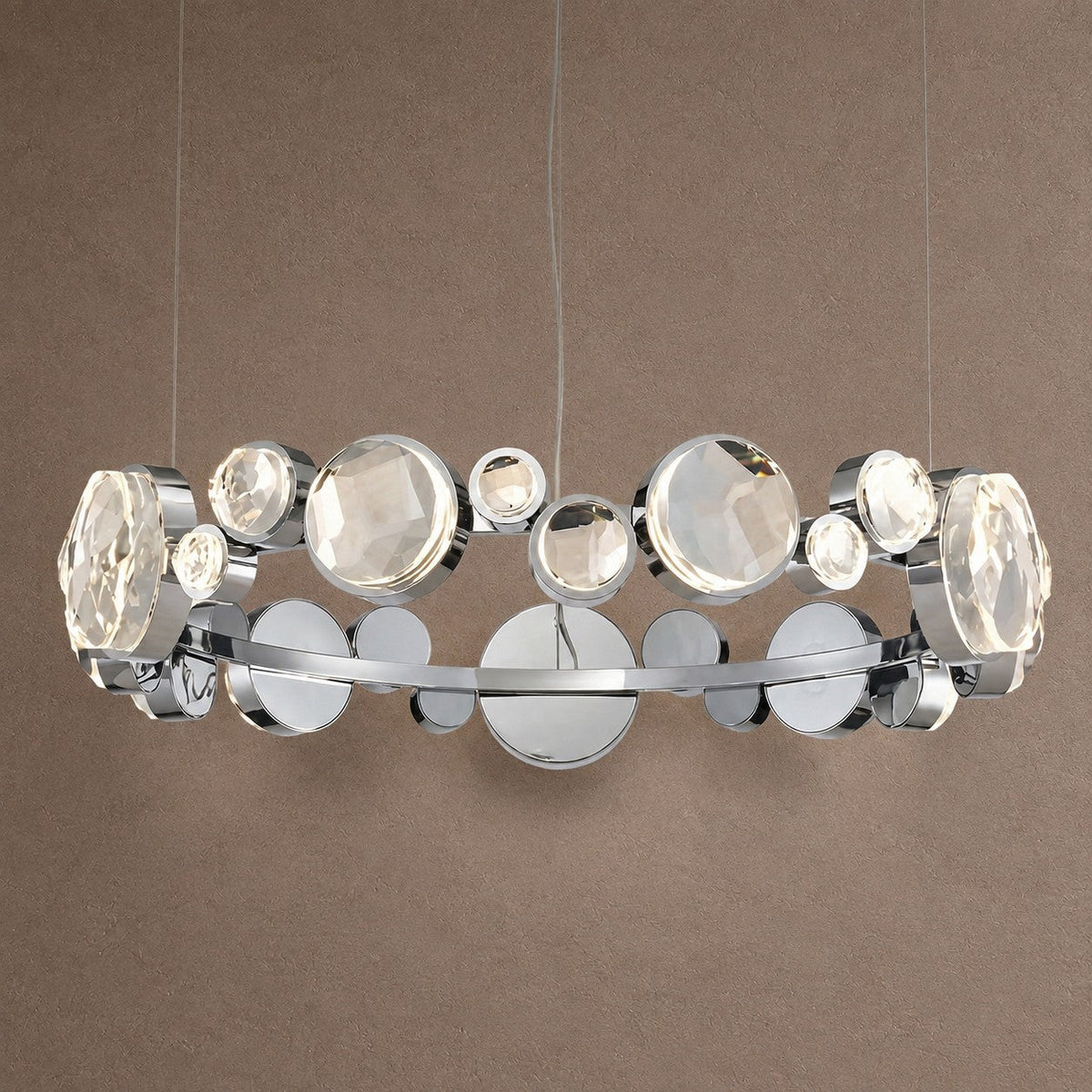 Eclipse Round Crystal Modern Chandelier - Ø30.7" × H5.5" (Ø78 × H14 cm)Blushlighting