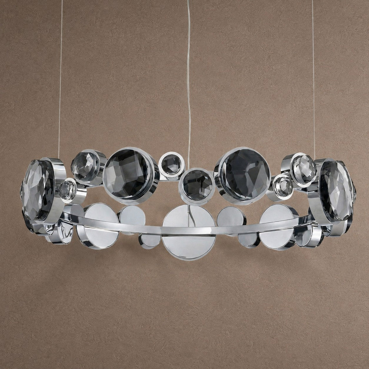 Eclipse Round Crystal Modern Chandelier - Ø30.7" × H5.5" (Ø78 × H14 cm)Blushlighting