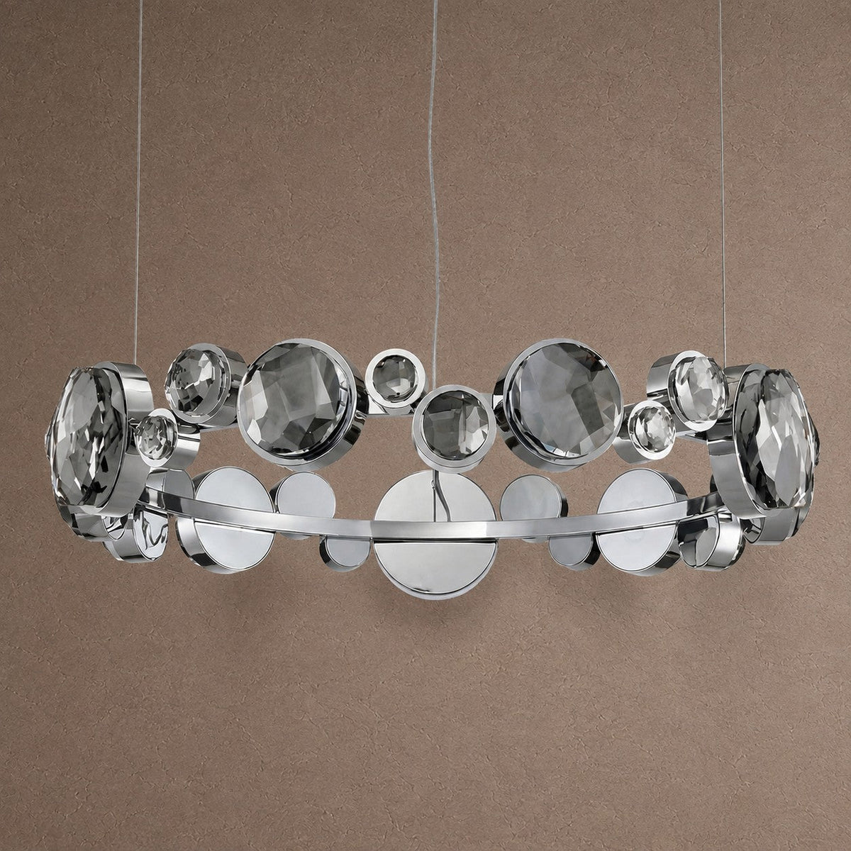Eclipse Round Crystal Modern Chandelier - Ø30.7" × H5.5" (Ø78 × H14 cm)Blushlighting